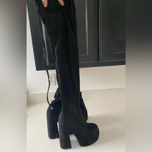 Black knee high heels size 8